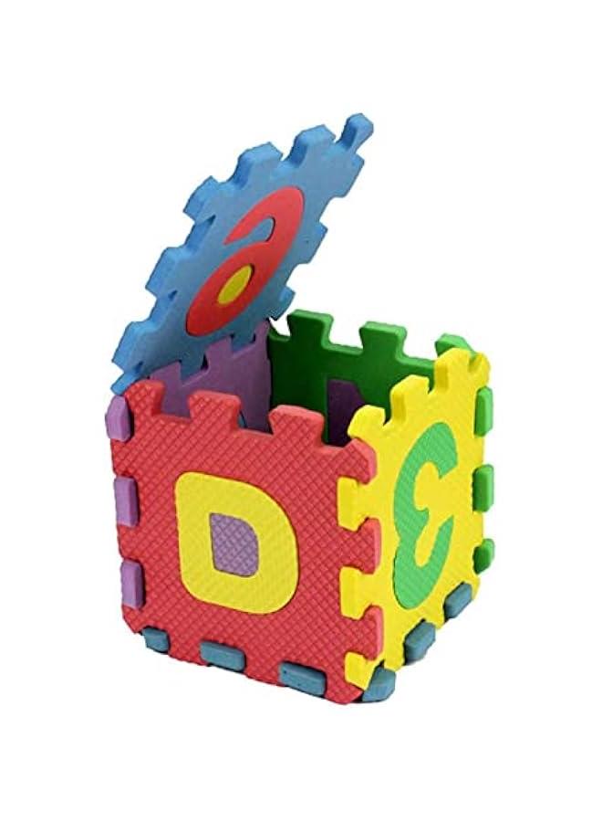 حصيرة ألغاز رغوية للأطفال، بلاط EVA بأحرف وأرقام، (36 مجموعة) بلاط ألغاز ملونة بأحرف وأرقام 5x5 سم قابلة للتداخل، قابلة لإعادة الاستخدام، سهلة التنظيف (الحجم المركب 30x30 سم) - Image 5